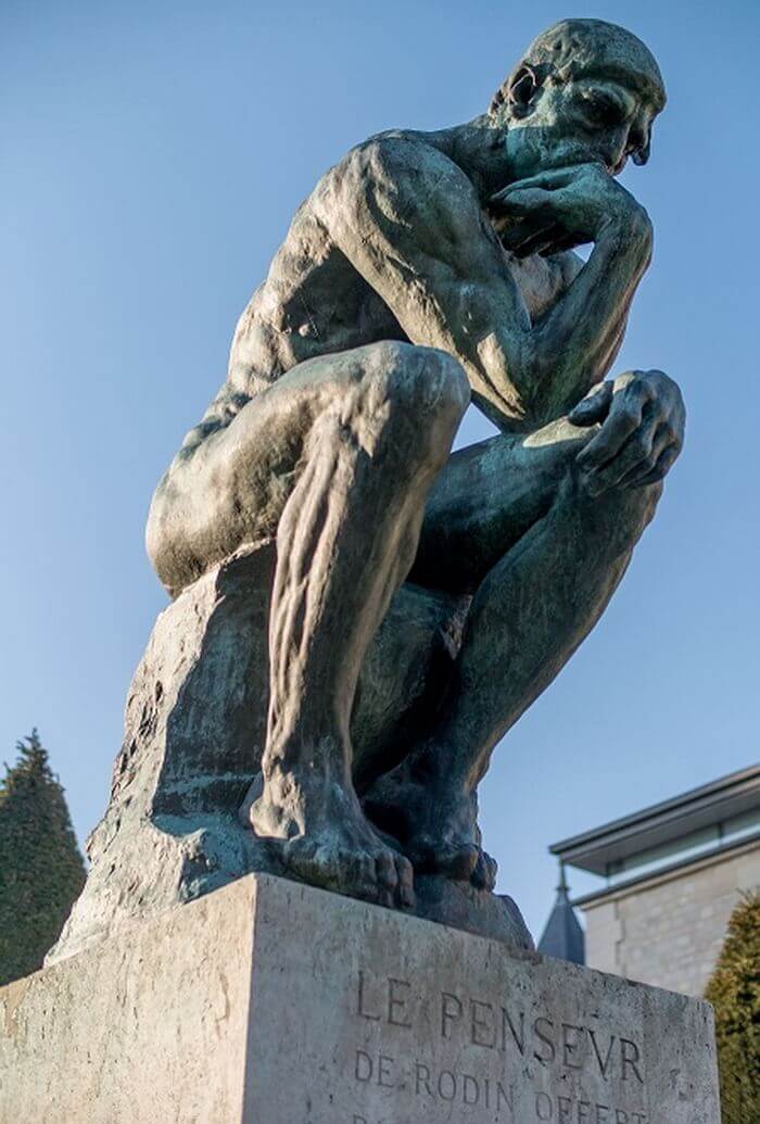 The thinker Rodin marble sculpture