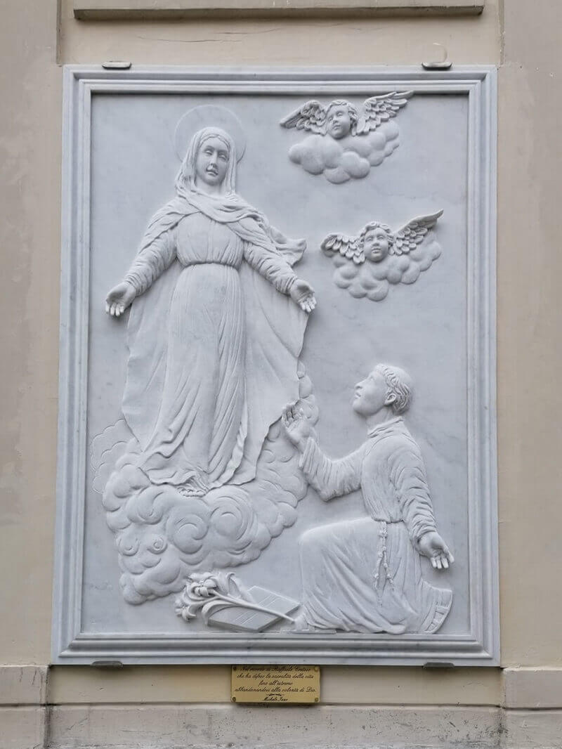 Ascension of the Madonna and Saint Antonio religious basrelief